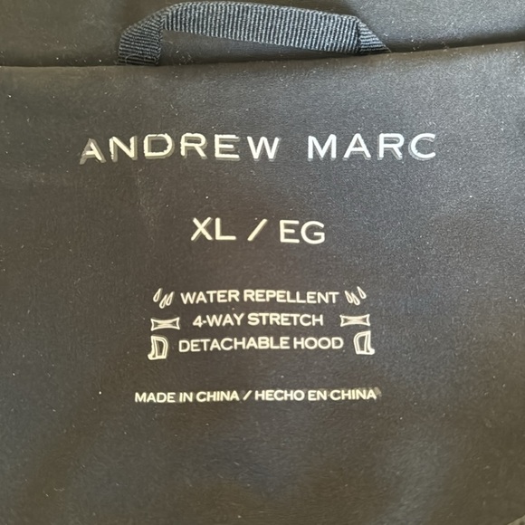 Andrew Marc Black Water Repellent Detachable Hood Men’s XL Jacket - Picture 5 of 7
